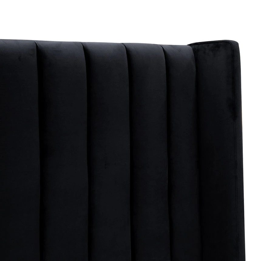 King Bed Frame - Black Velvet - Image 6