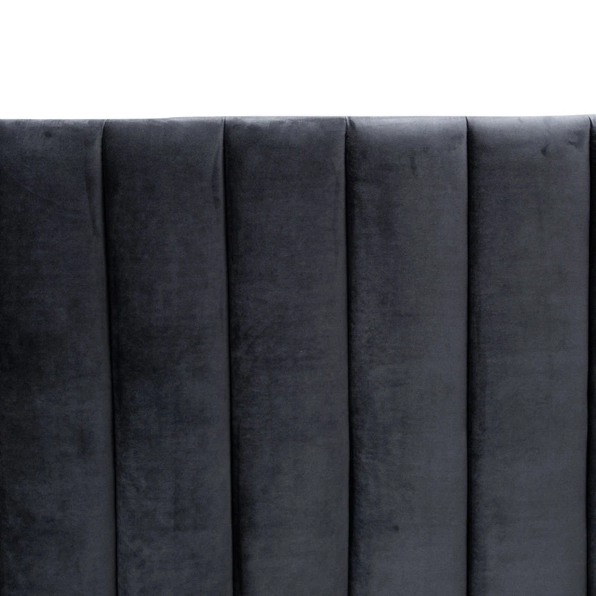 King Bed Frame - Black Velvet - Image 9