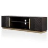 Entertainment TV Unit - Black And Brass