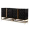 1.78m Sideboard - Black Wood With Gold Handle