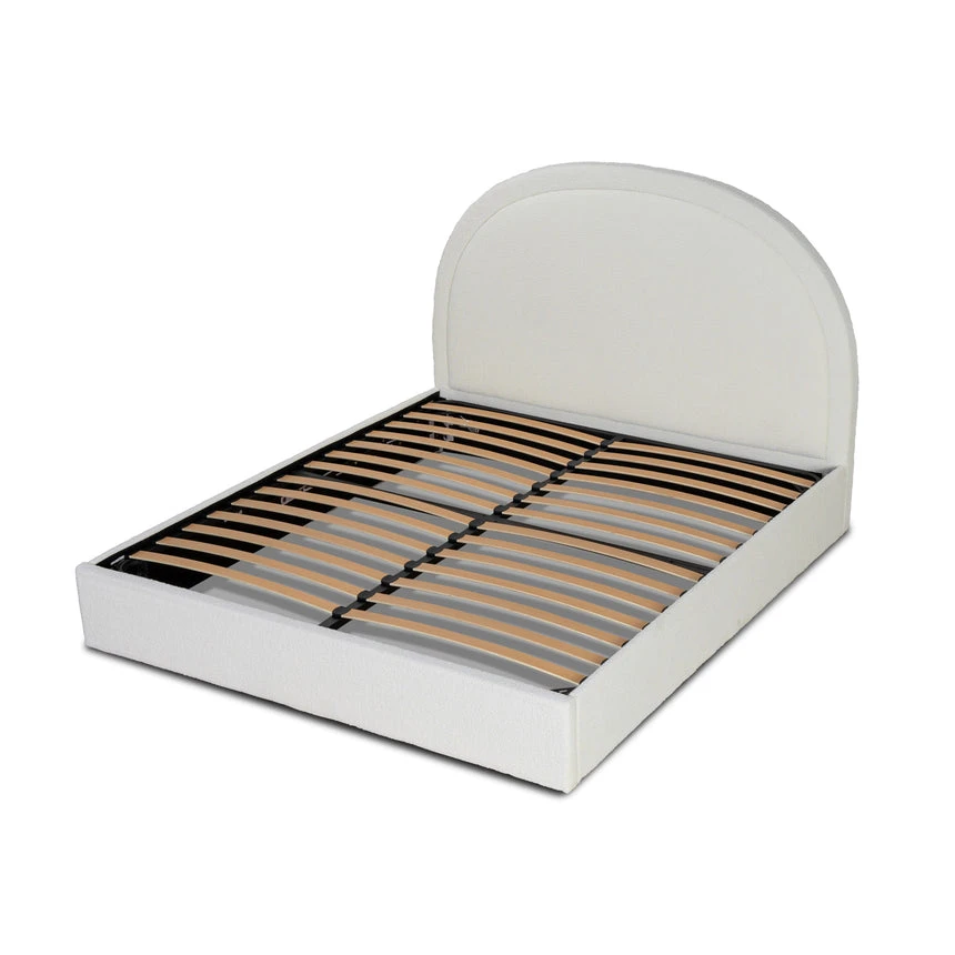 King Sized Bed Frame - Ivory White Boucle With Storage 4 King Sized Bed Frame - Ivory White Boucle With Storage - Image 4