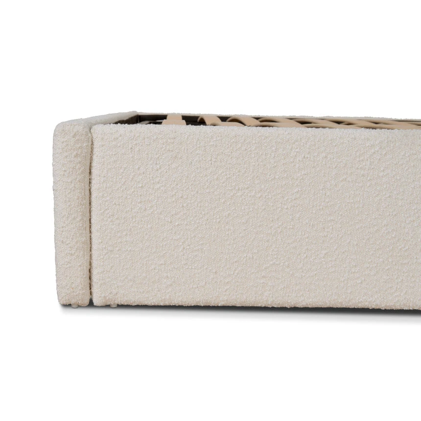 King Sized Bed Frame - Ivory White Boucle With Storage 7 King Sized Bed Frame - Ivory White Boucle With Storage - Image 7