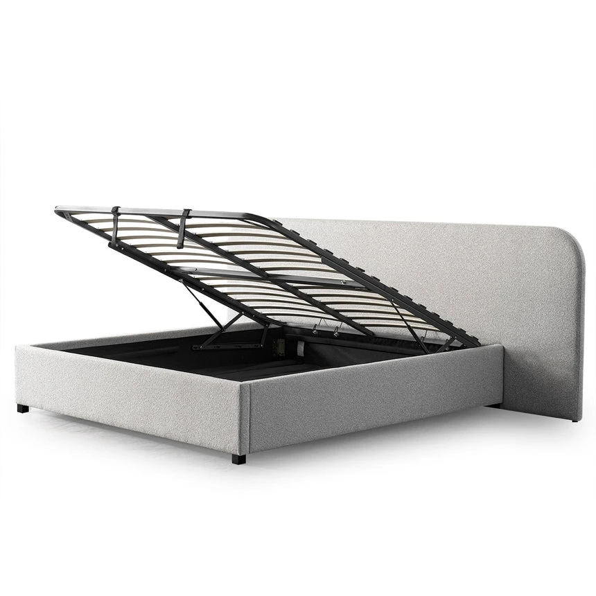 King Sized Bed Frame - Clay Grey With Storage - Image 10