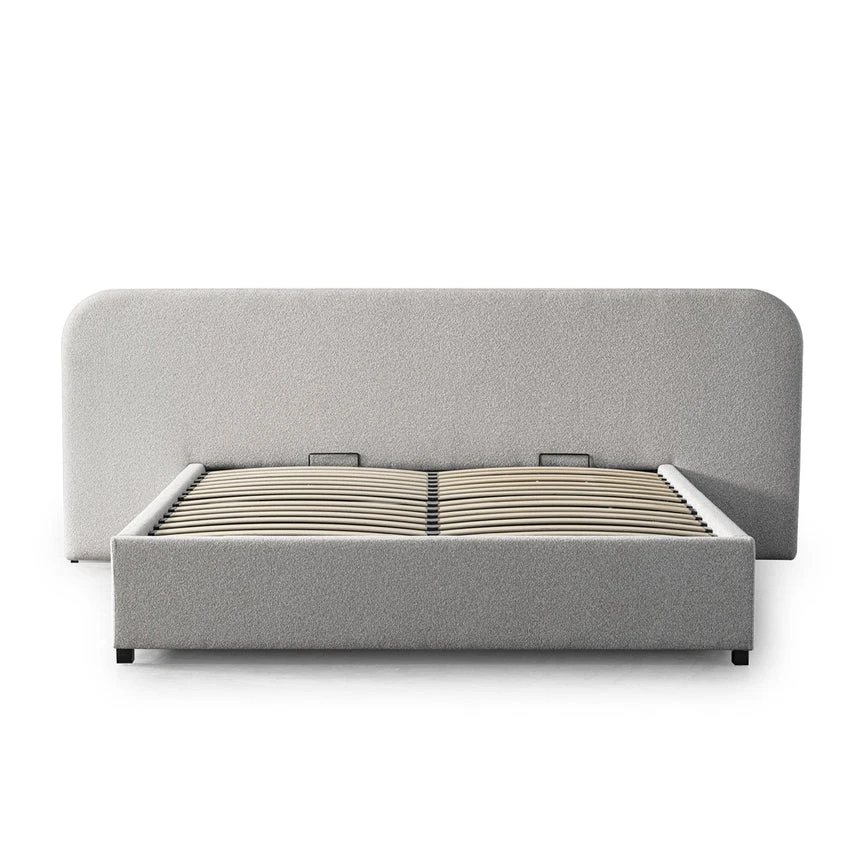 King Sized Bed Frame - Clay Grey With Storage - Image 4