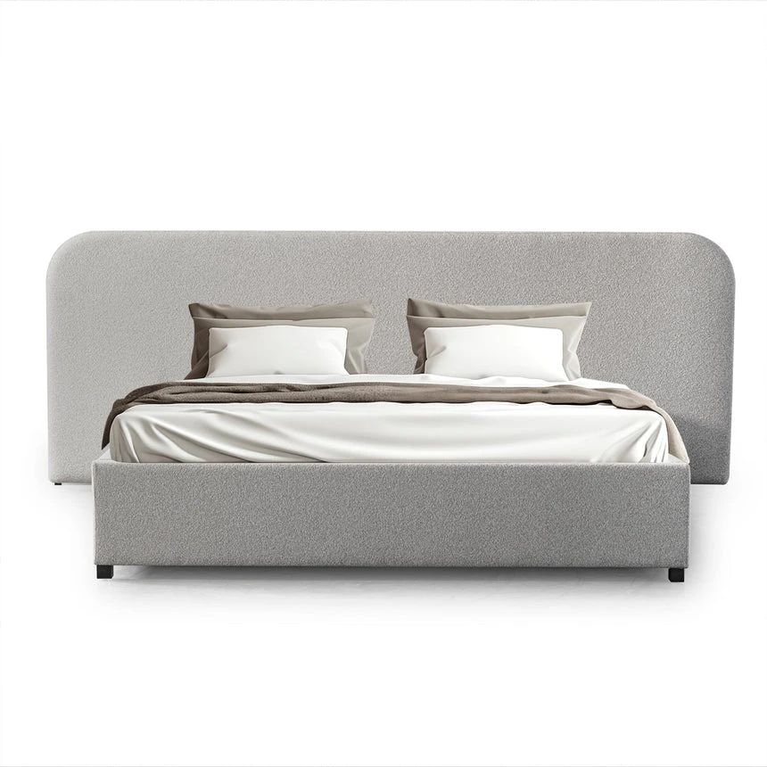 King Sized Bed Frame - Clay Grey With Storage - Image 6