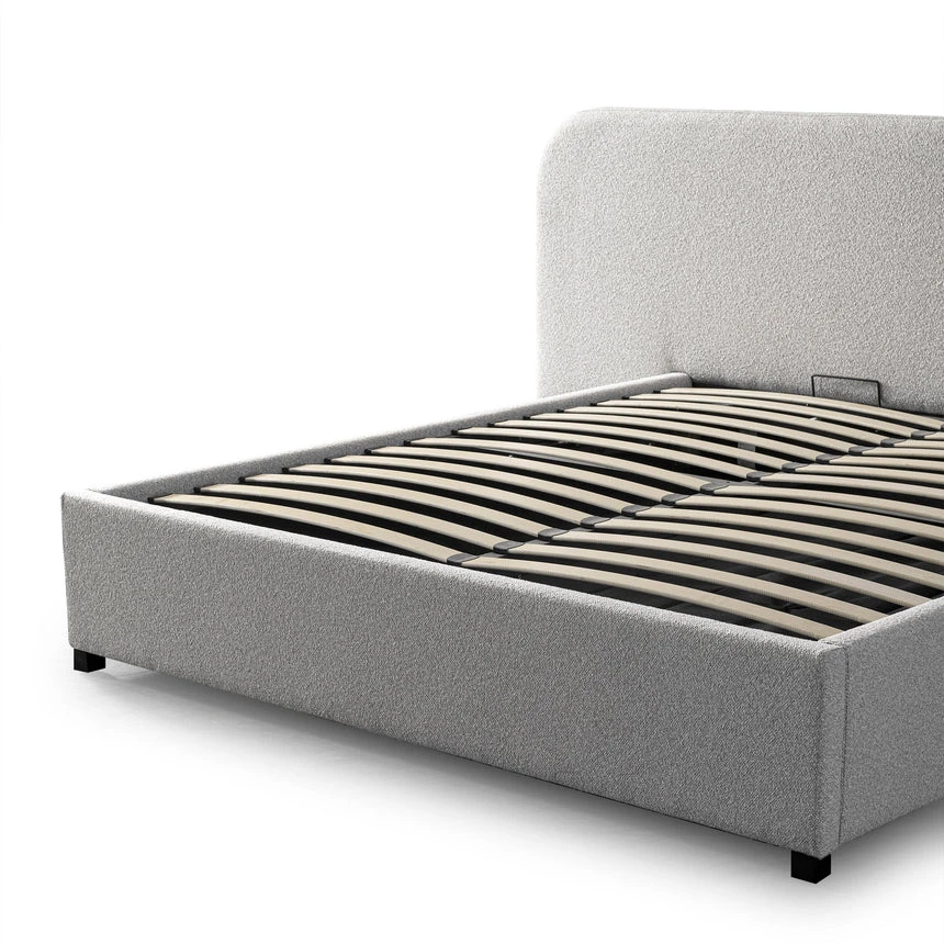 King Sized Bed Frame - Clay Grey With Storage - Image 8
