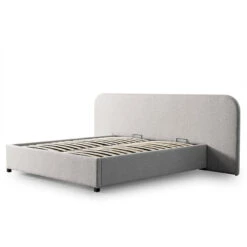King Sized Bed Frame - Clay Grey With Storage
