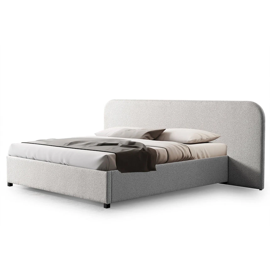King Sized Bed Frame - Clay Grey With Storage - Image 3