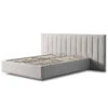 Wide Base Queen Bed Frame - Clay Grey With Storage