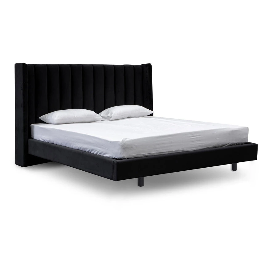 Queen Bed Frame - Black Velvet - Image 2