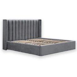King Bed Frame - Wide Base In Charcoal Velvet -Calibre Furniture Sales Store BD2773 MI 04 860x b6824305 157d 453d b928 e0721d6b2865