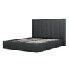 Fabric King Bed In Charcoal Grey With Storage