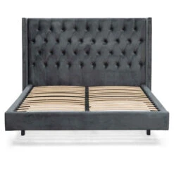 Queen Bed Frame - Charcoal Velvet -Calibre Furniture Sales Store BD6577 MI King Sized Bed Frame Charcoal Velvet 4 860x 0116d870 8ca0 41e9 9249 bbc3b6b29115