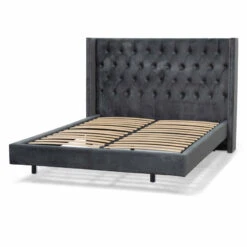 Queen Bed Frame - Charcoal Velvet -Calibre Furniture Sales Store BD6577 MI King Sized Bed Frame Charcoal Velvet 5 860x f4cb37b4 af05 4664 9282 fa8197ec719a