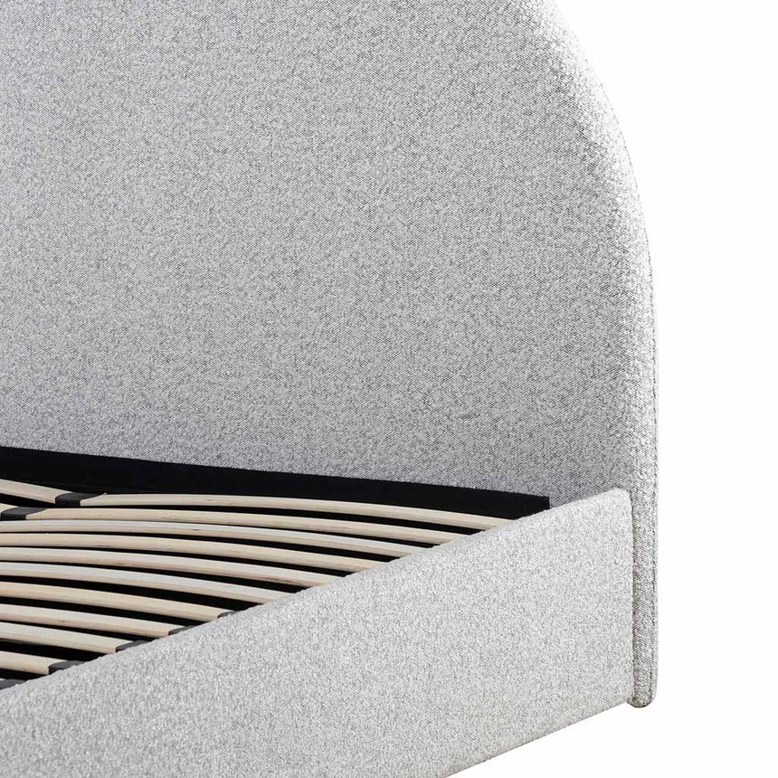 King Sized Bed Frame - Pepper Boucle With Storage - Image 4