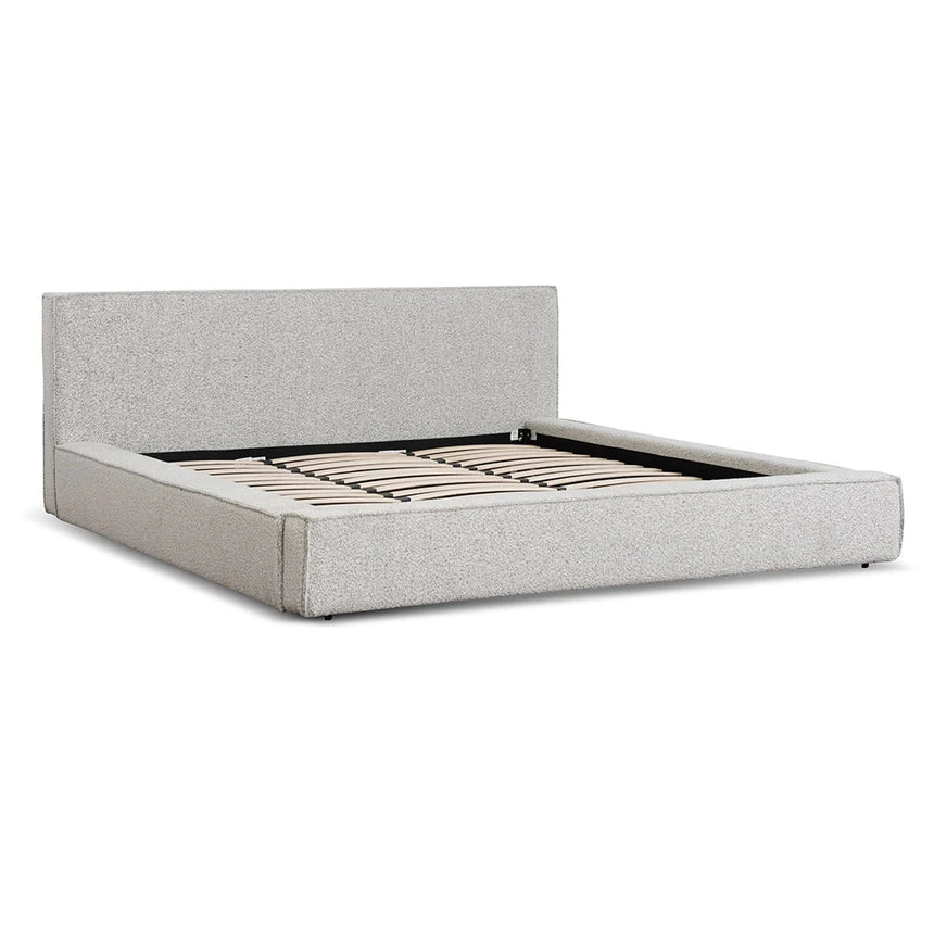 King Sized Bed Frame - Pepper Boucle - Image 3