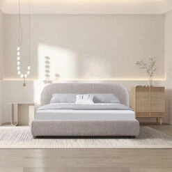 King Bed Frame - Sand Boucle -Calibre Furniture Sales Store BD6900 YO 10 860x ed4e8771 55ac 4089 b17c ccebc8a64a72