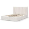 Wide Base Queen Sized Bed Frame - Snow Boucle