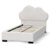 Single Bed Frame - Beige White Fleece