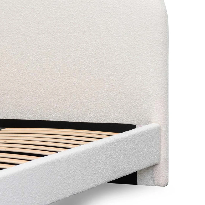 King Bed Frame - Cream White - Image 6