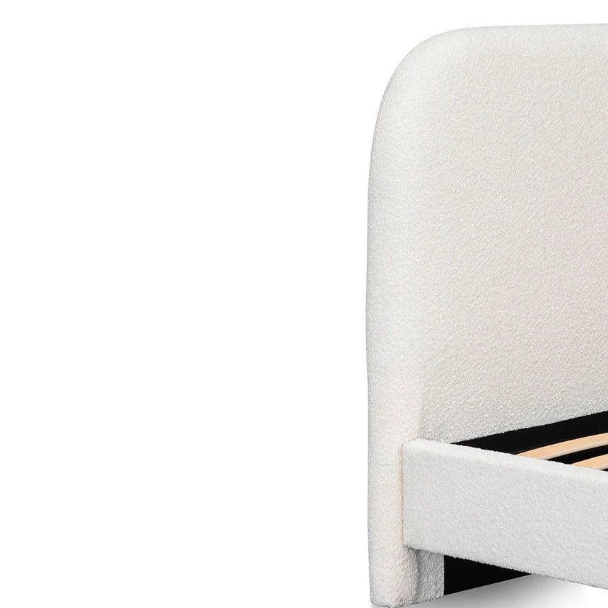 King Bed Frame - Cream White - Image 5