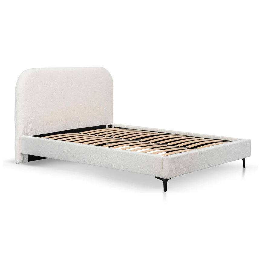 King Bed Frame - Cream White - Image 3