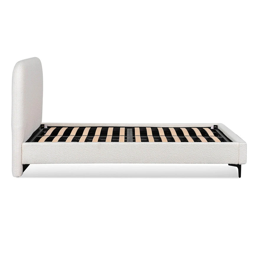 King Bed Frame - Cream White - Image 4