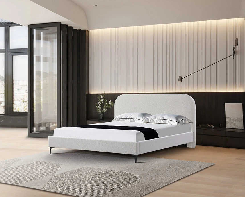 Queen Bed Frame - Cream White - Image 2