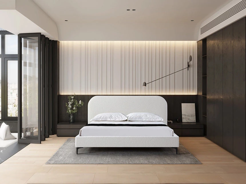 Queen Bed Frame - Cream White - Image 3