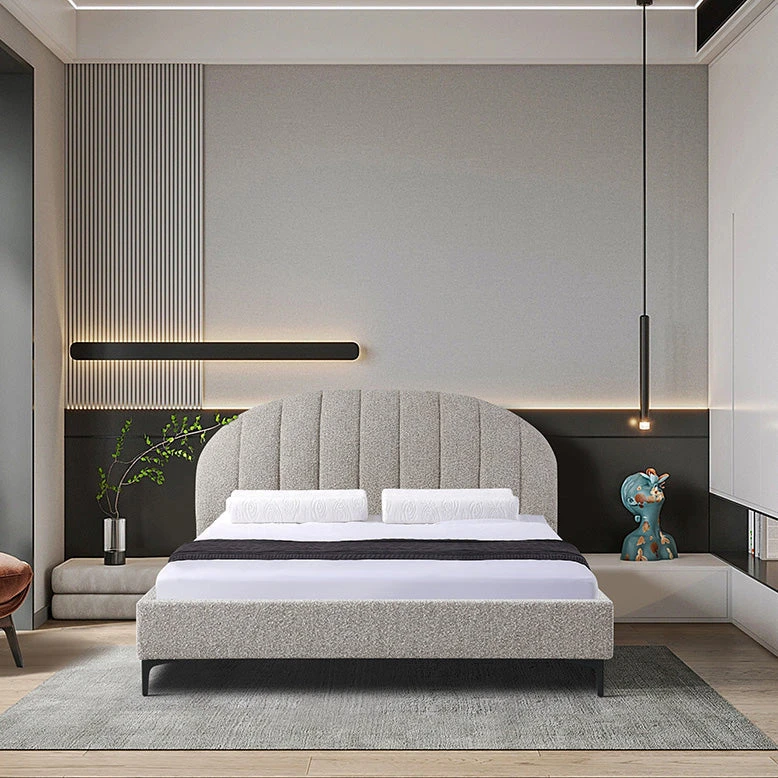 Fabric Queen Bed Frame - Sand Boucle - Image 3