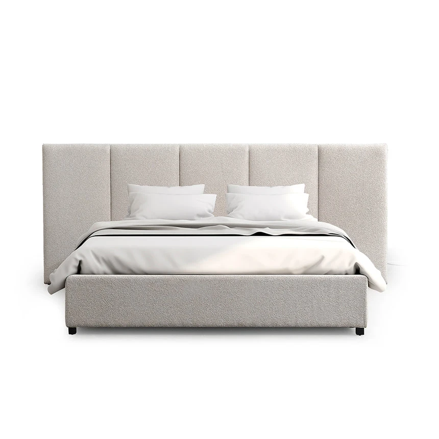 King Bed Frame - Clay Grey With Storage - Image 3