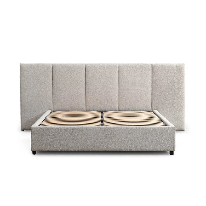 King Bed Frame - Clay Grey With Storage - Image 5