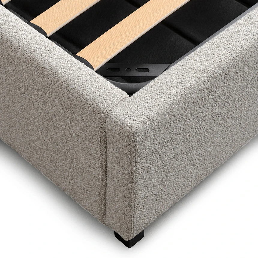 King Bed Frame - Clay Grey With Storage - Image 12