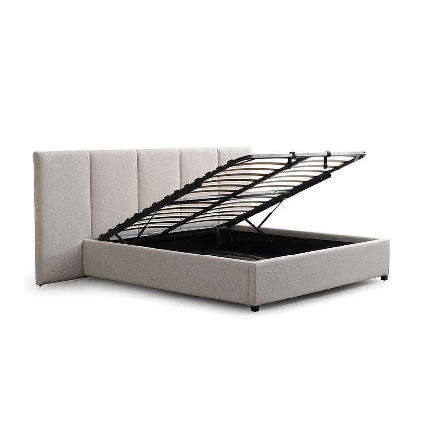 Queen Bed Frame - Clay Grey With Storage - Image 9