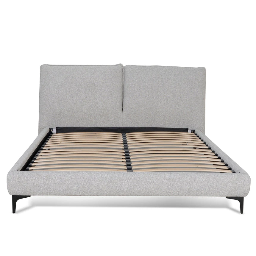 Fabric King Bed Frame - Clay Grey 2 Fabric King Bed Frame - Clay Grey - Image 2