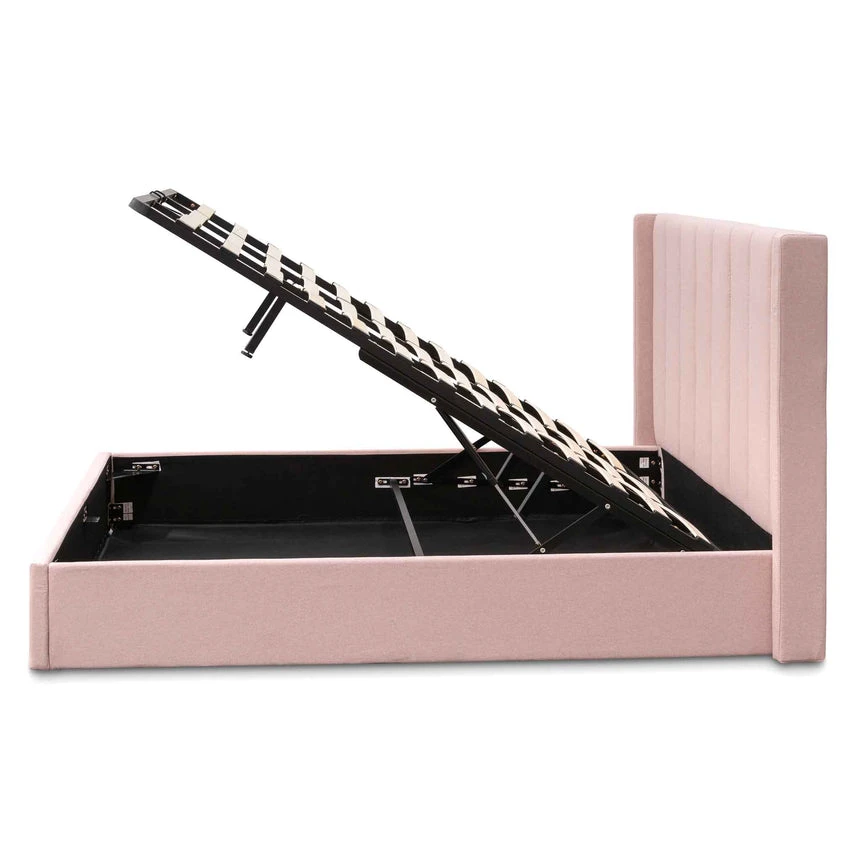 Fabric King Bed - Blush Pink With Storage 10 Fabric King Bed - Blush Pink With Storage - Image 10