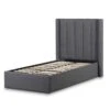Fabric Single Bed Frame - Charcoal Grey With Storage