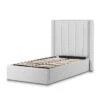 Fabric Single Bed Frame - Pearl Grey With Storage