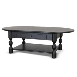 1.4m Oval Coffee Table - Black