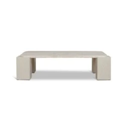 1.26cm Travertine Coffee Table - Ivory Oat