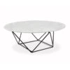 100cm Round Marble Coffee Table With Black Base