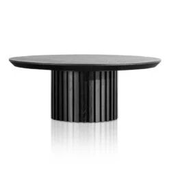 90cm Wooden Round Coffee Table - Black