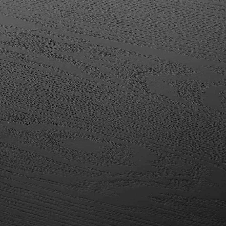 1.1m Wooden Round Coffee Table - Black - Image 8