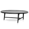 1.1m Wooden Round Coffee Table - Black