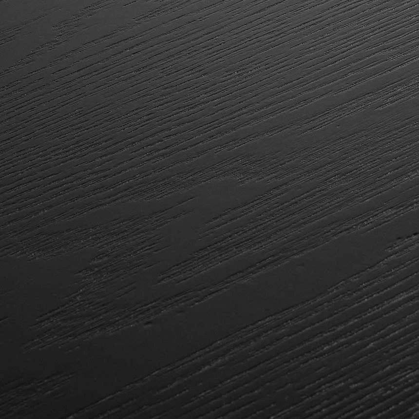 1.1m Wooden Round Coffee Table - Black - Image 9