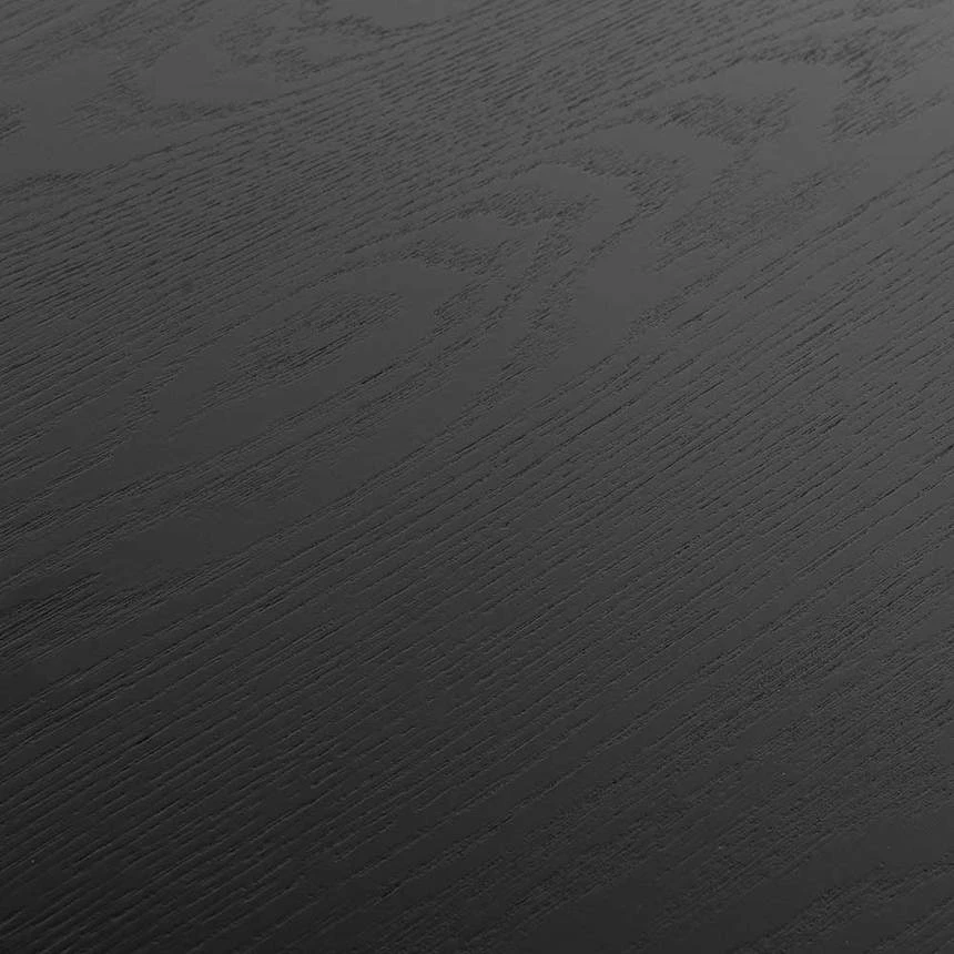 1.1m Wooden Round Coffee Table - Black - Image 10