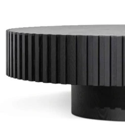 Oak Round Coffee Table - Black -Calibre Furniture Sales Store CF6453 CN Alfaro Oak Round Coffee Table Black 4 860x f352e744 768f 4589 81d8 8b0f82123c72