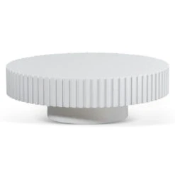 Oak Round Coffee Table - White