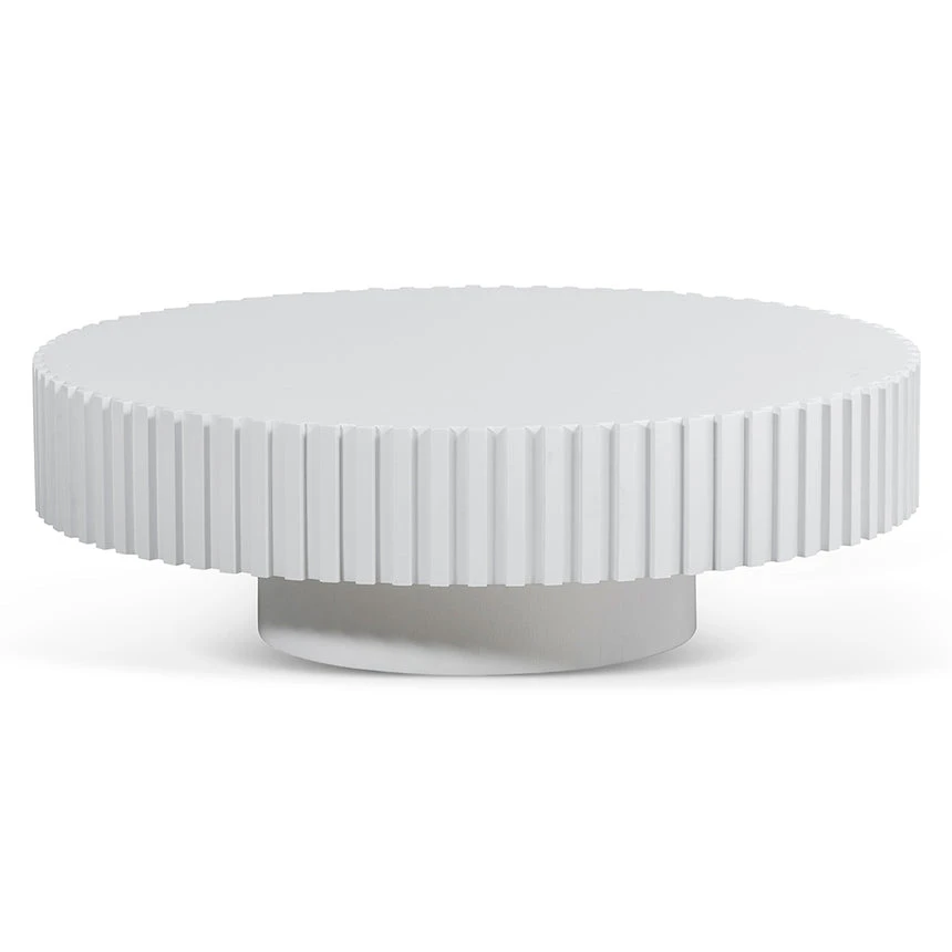 Oak Round Coffee Table - White 1 Oak Round Coffee Table - White