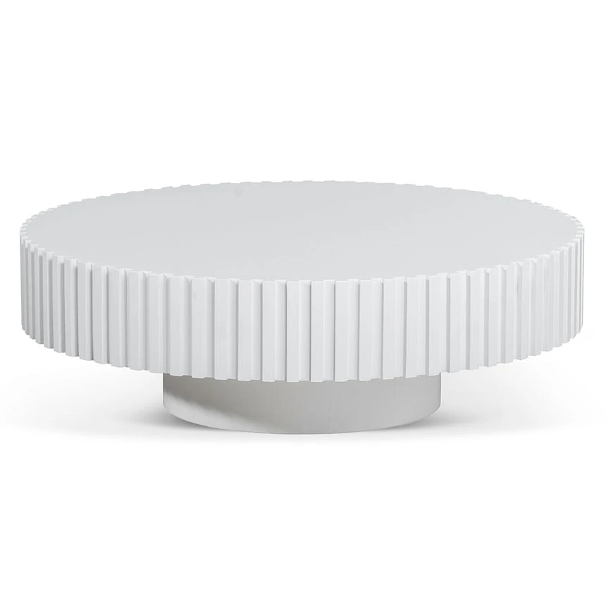 Oak Round Coffee Table - White 2 Oak Round Coffee Table - White - Image 2